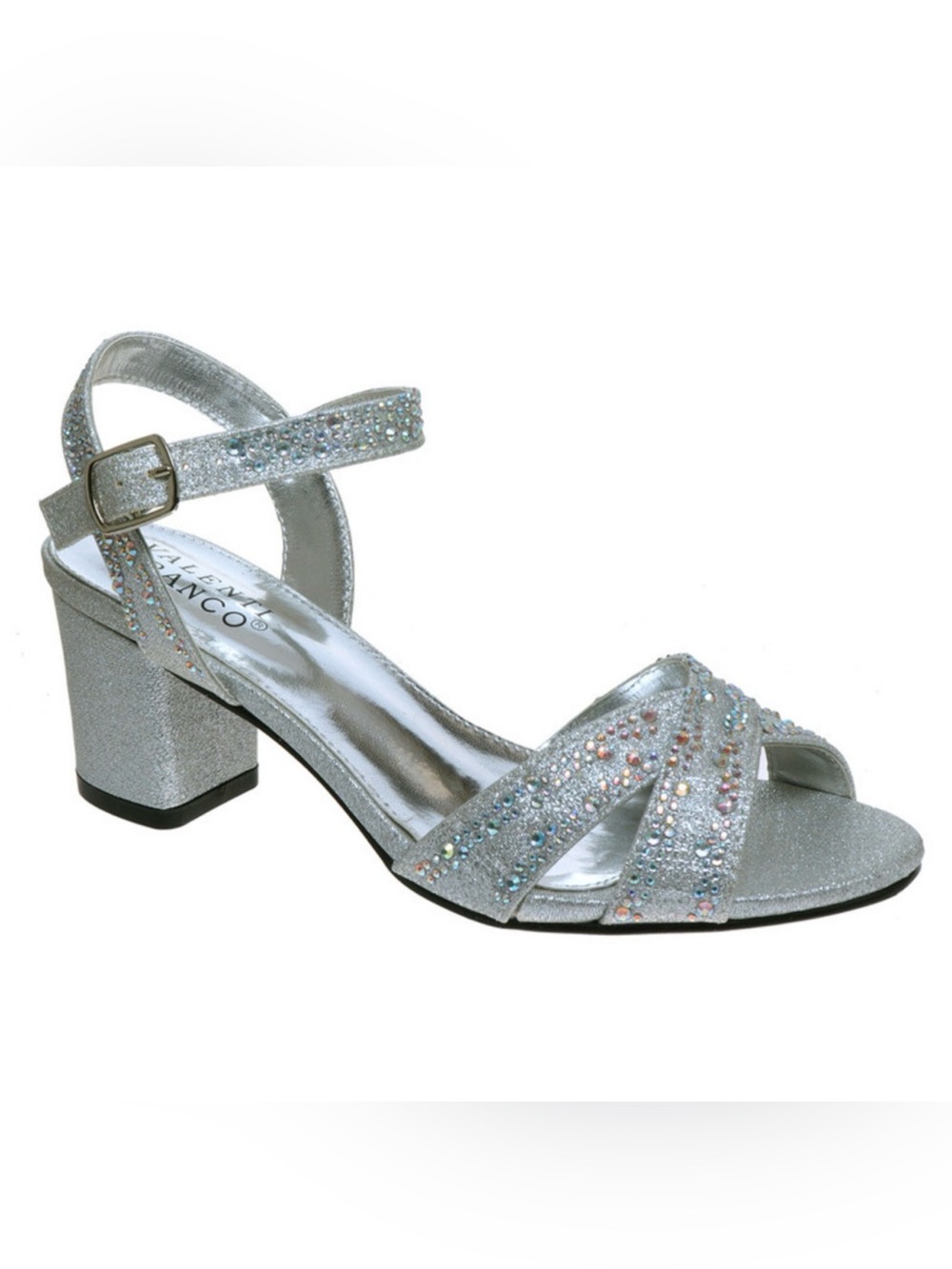 2 for $30 sale: Valenti Franco Sparkly Silver Leona Heels Sandals